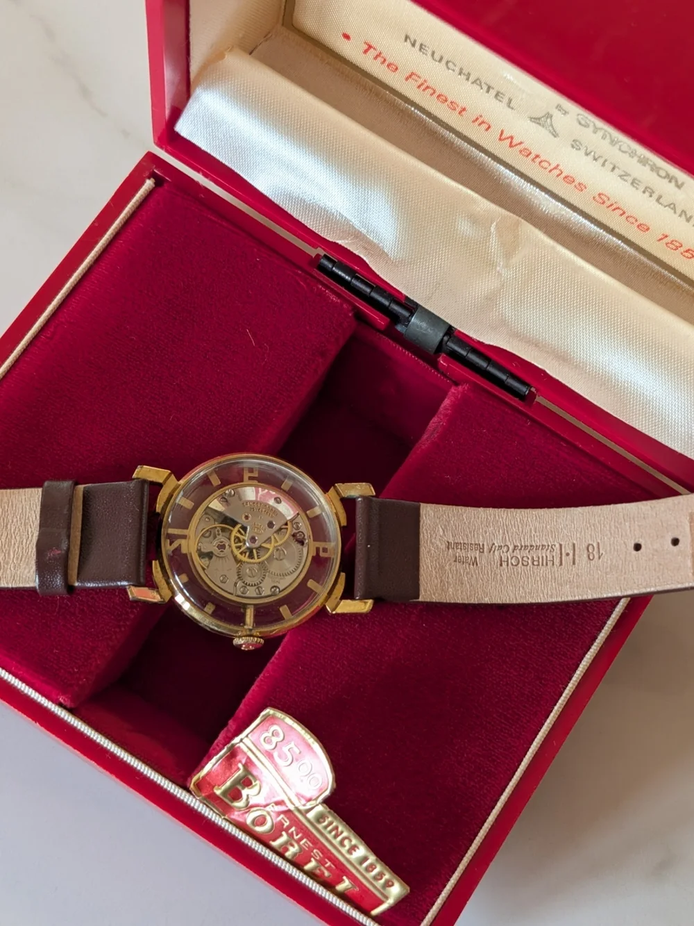 Ernest Borel Cocktail Mens 32mm Kaleidescope Mystery Dial Rare In Box